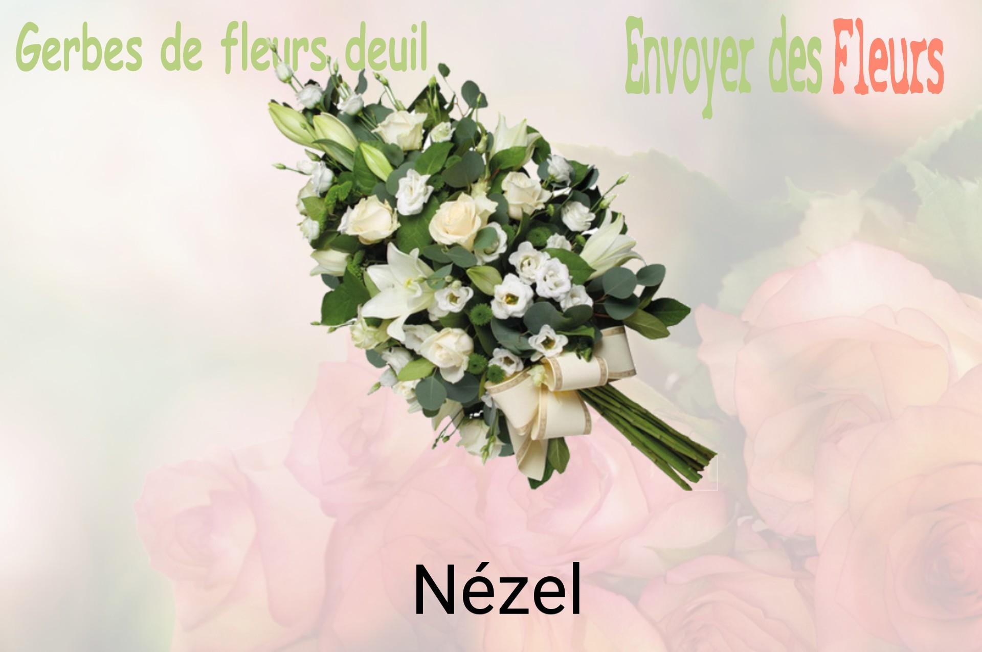 Gerbe de fleurs de deuil livrée à Nézel